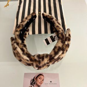 LELE SADOUGHI Fleece Veronica Bow Leopard Headband